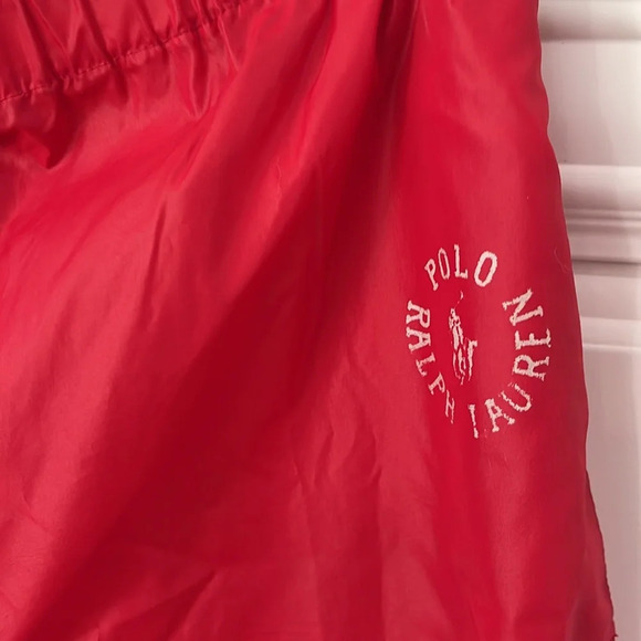 Vintage Polo Ralph Lauren Swichy red pants pockets sz small Nylon track running - Picture 2 of 16